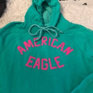 American Eagle XL turquoise&hot pink hoodie